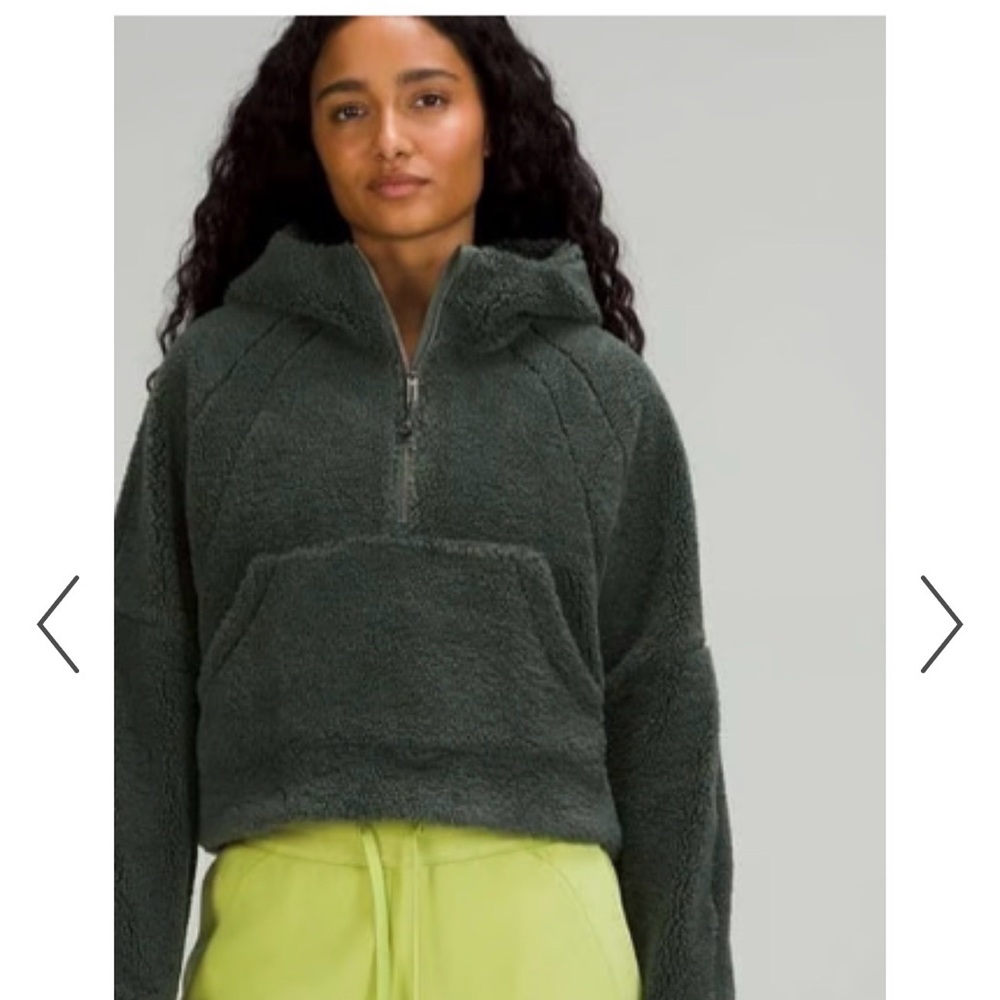 Lululemon Scuba Oversized Half-Zip Fleece Hoodie in Dark Forest xs/s
